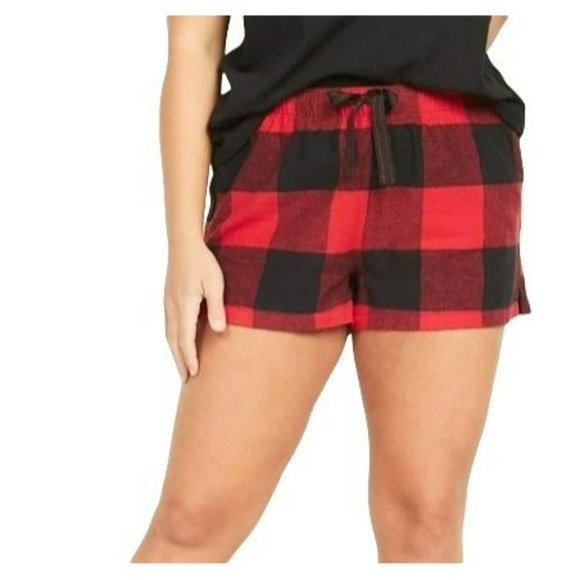 Old Navy Red & Black Flannel Shorts Buffalo Plaid Womans XL JJ3368 - Picture 2 of 4